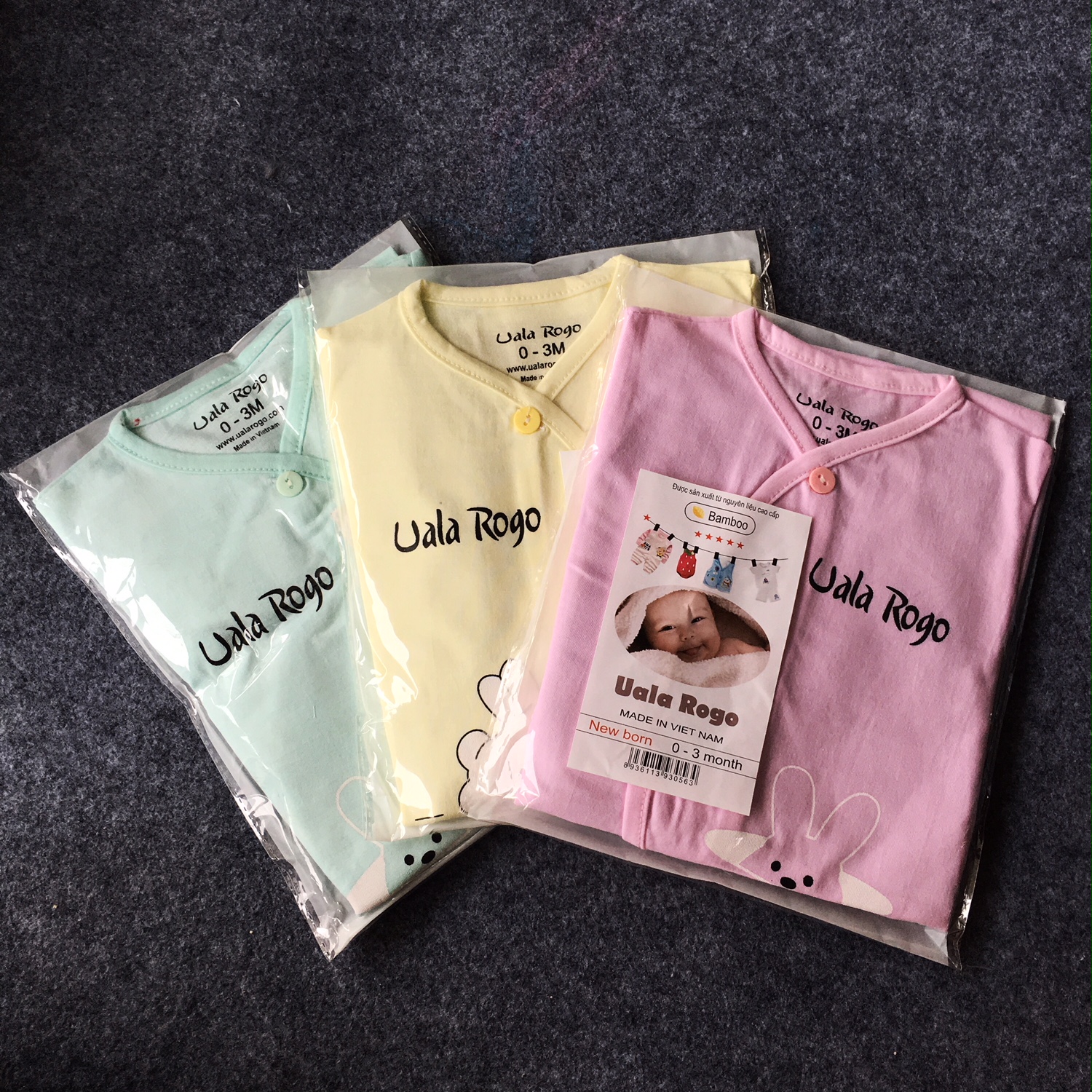 Bộ DÀI TAY cho bé (0-9 tháng ~ 3-8Kg)- hàng đẹp (tham khảo phần mô tả sản phẩm để chọn size- UR )