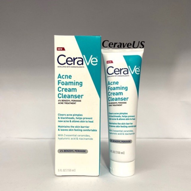 Sữa rửa mặt cerave acne foaming cream cleanser chính hãng