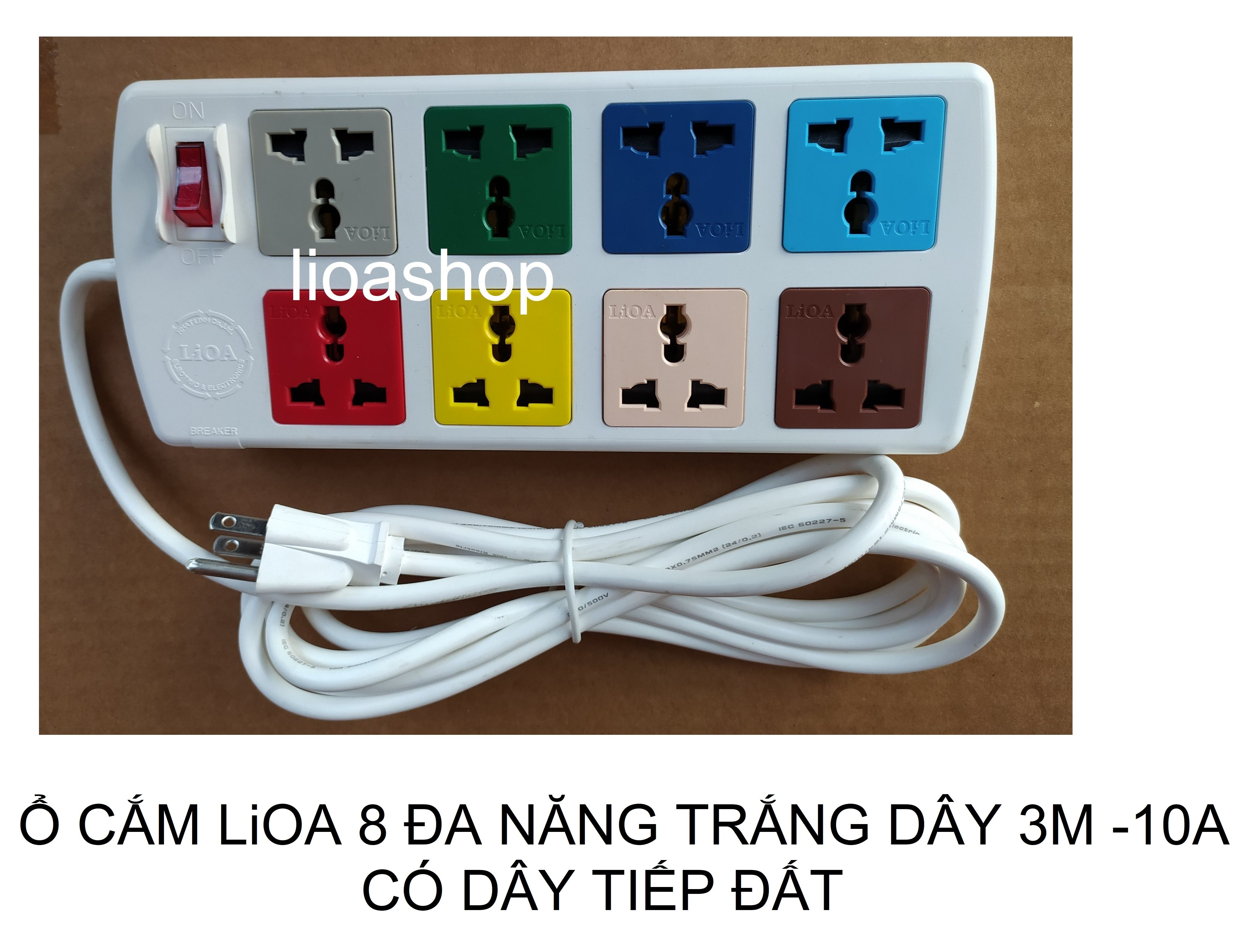 Ổ CẮM ĐIỆN LiOA 8 ĐA NĂNG CÓ DÂY TIẾP ĐẤT