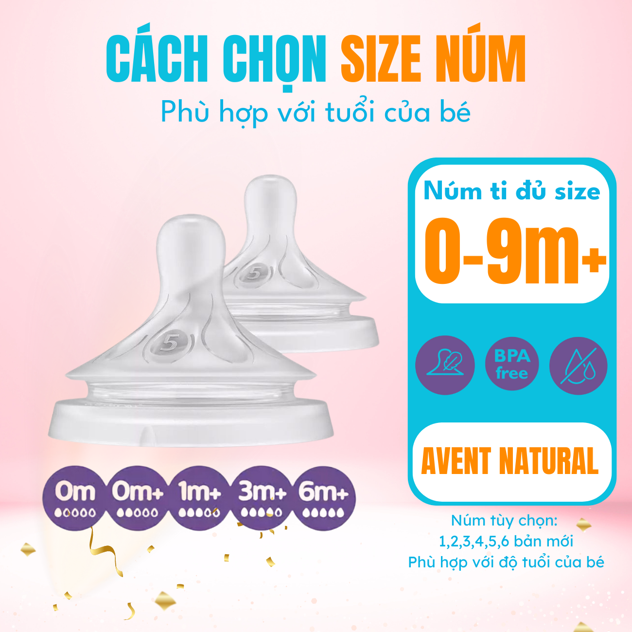 Bình sữa Philips AVENT Natural 125ml,260ml ,330ml