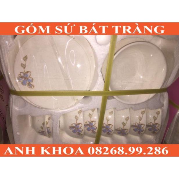 Bộ đồ ăn 12 món - Gốm sứ Bát Tràng Anh Khoa