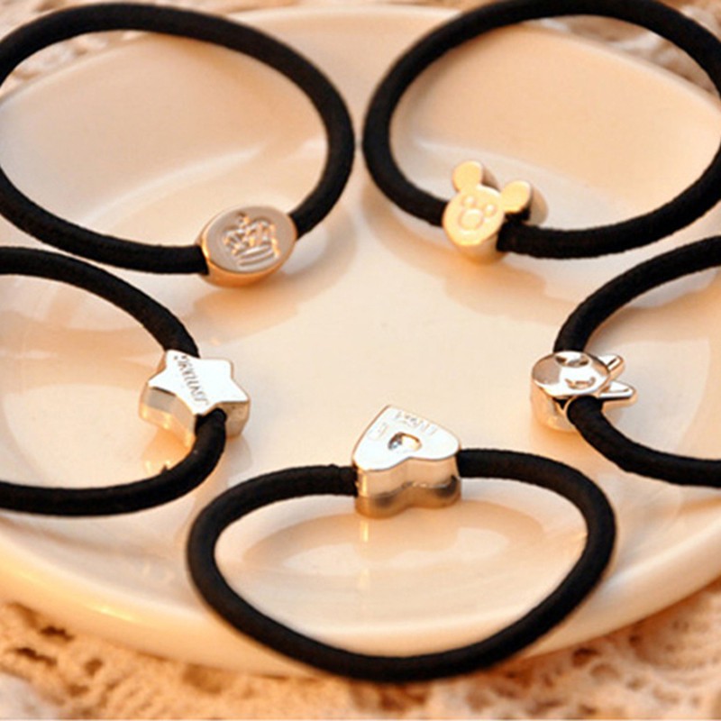 Thun cột tóc, chun buộc tóc dây màu đen - 01 THUN