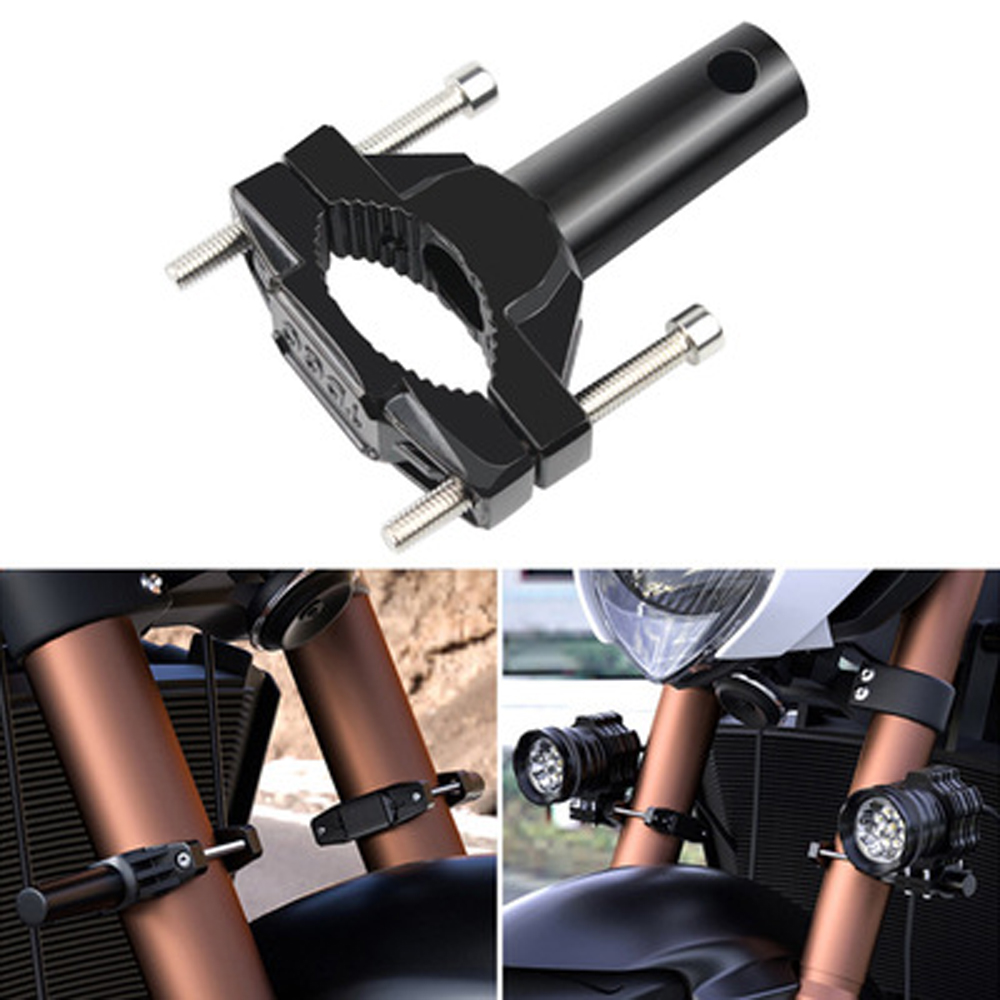 Phụ kiện xe máy qbhdia, giá đỡ gắn đèn bằng hợp kim nhôm chống mòn thông dụng kẹp hãm xung sửa đổi cản xe mô tô giá đỡ đèn pha xe máy cột mở rộng đèn sân khấu