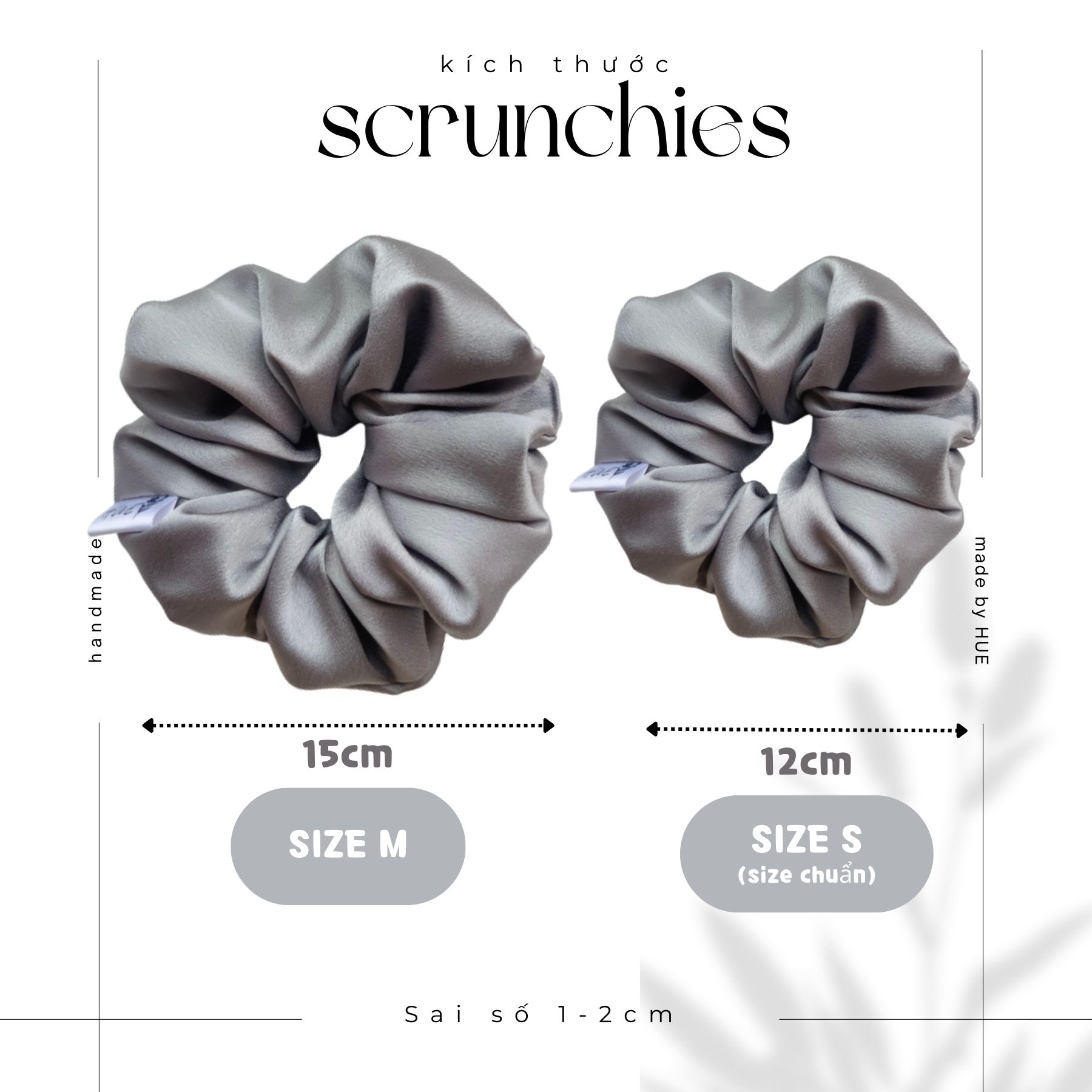 Cột tóc scrunchies handmade chất liệu lụa mềm mịn chun co giãn bảo vệ tóc S1002