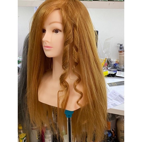 Đầu manocanh có vai sẵn học bới tóc cô dâu có thể uốn, ép dài 65-70cm