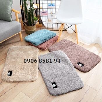 [HCM]THẢM CHÙI CHÂN CAO CẤP - THẢM LEN XÁM MỀM MỊN