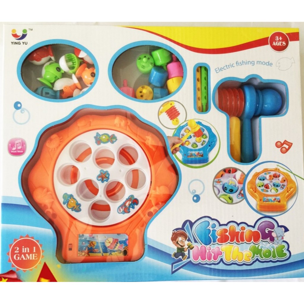 [HCM]Bộ đồ chơi câu cá đập chuột 2 trong 1 (không kèm pin)