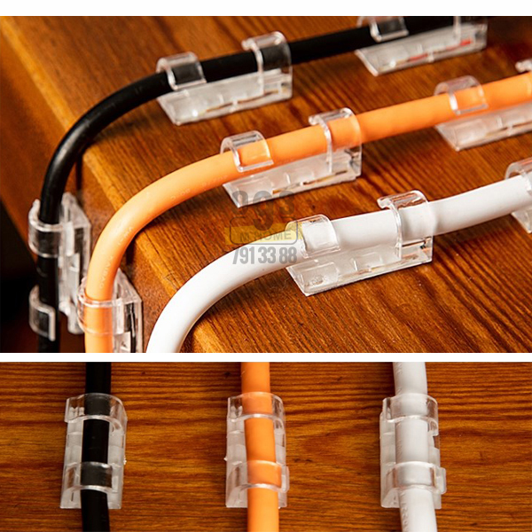 Combo 10 Nút Kẹp Cố Định Dây Cáp Điện Móc Kẹp Chia Dây Điện