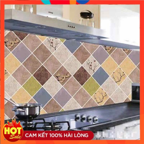 [Giá Hủy Diệt] (LOẠI DÀI) Cuộn 3m decal giấy dán bếp cách nhiệt ô vuông bạc khổ 60cm keo sẵn dễ dàng lau chùi, decan dán bếp đa năng, giấy dán tường đa năng, cuộn decan dán bếp đa năng