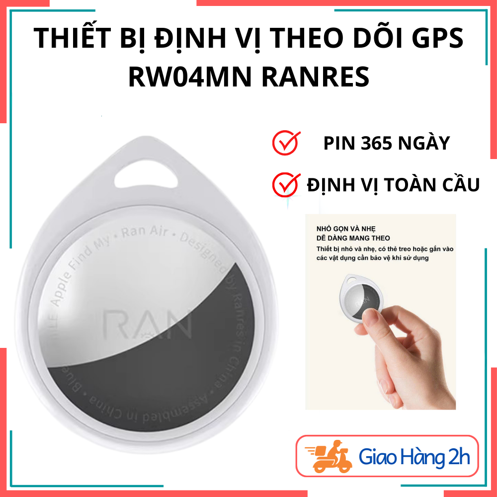 Thiết bị định vị GPS Xiaomi Ranres RW04MN, theo dõi giám sát thông minh, chống thất lạc đồ đạc, chống thấm nước.