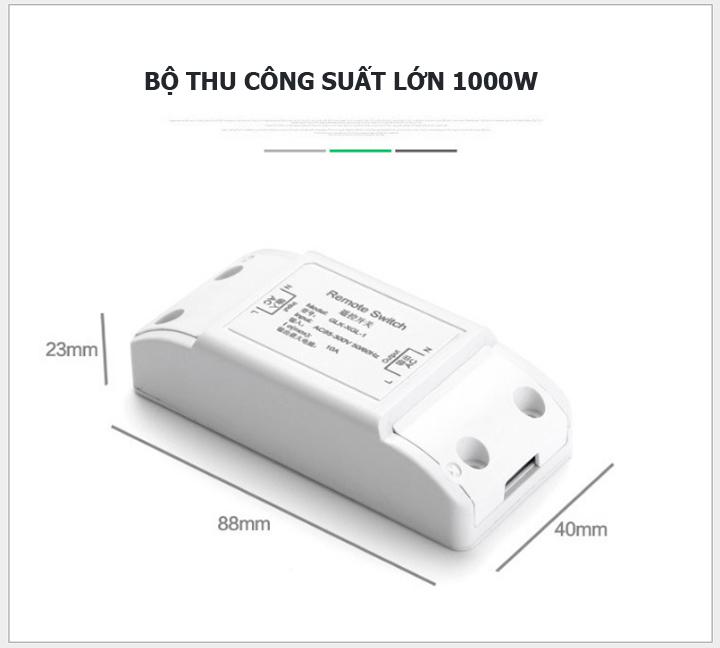Công tắc điều khiển từ xa dán tường 2 cổng 10A