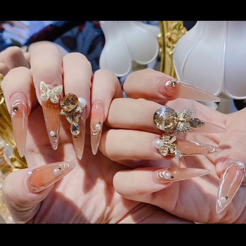 Charm Gấu Dâu Trang Trí Móng - Mini Nails