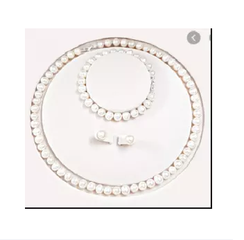 [HCM]Bộ 3 món vòng cổ vòng tay bông tai ngọc trai nuôi tự nhiên phú quốc hàng shop chụp thật 100%