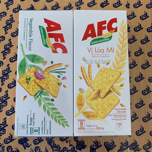 Bánh AFC dinh dưỡng vị rau, vị lúa mì 200g