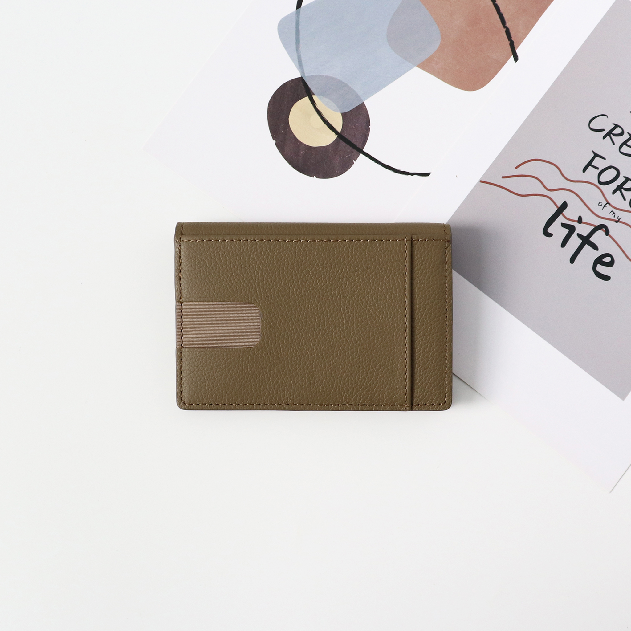 Ví đựng thẻ card Mundo - da bò vân hạt nhập Nhật