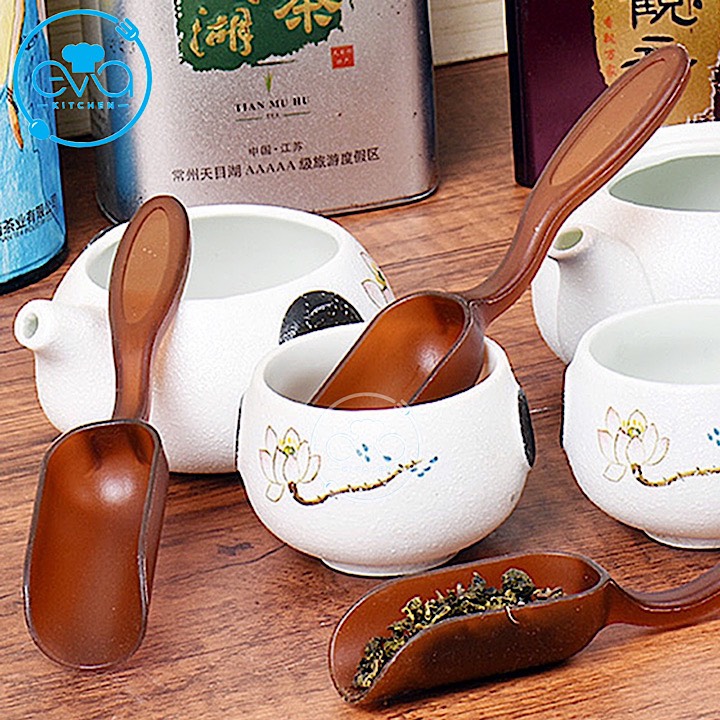 Combo 2 Muỗng Múc Trà Nhựa Nâu Teaspoon