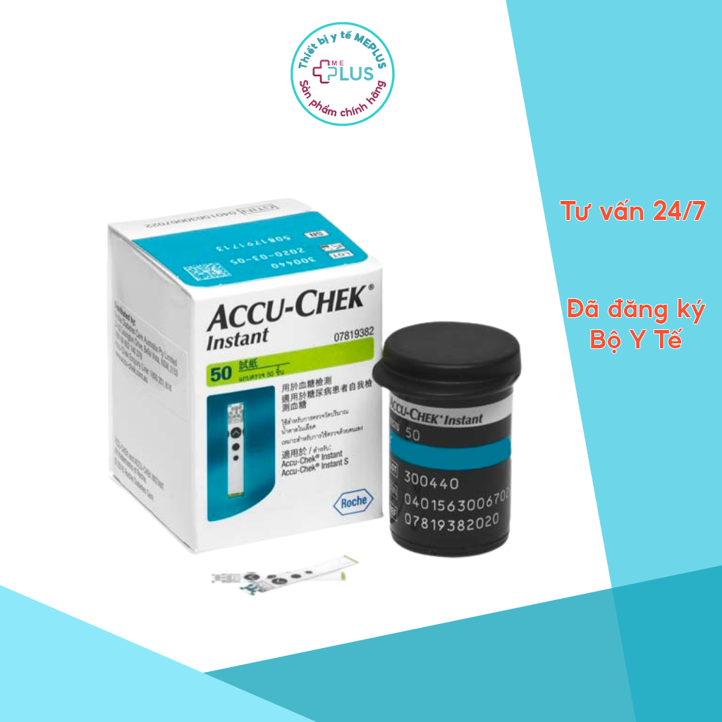 Que test thử đường huyết mao mạch Accu-Chek Instant 50 que