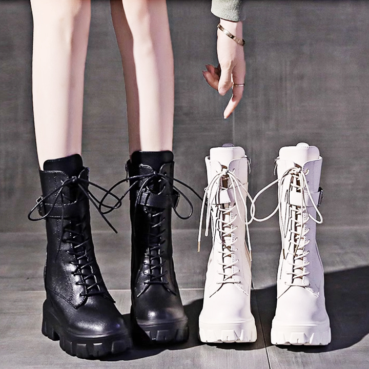 Boots Nữ Đế Xuồng 9cm cổ lửng PB590-4161