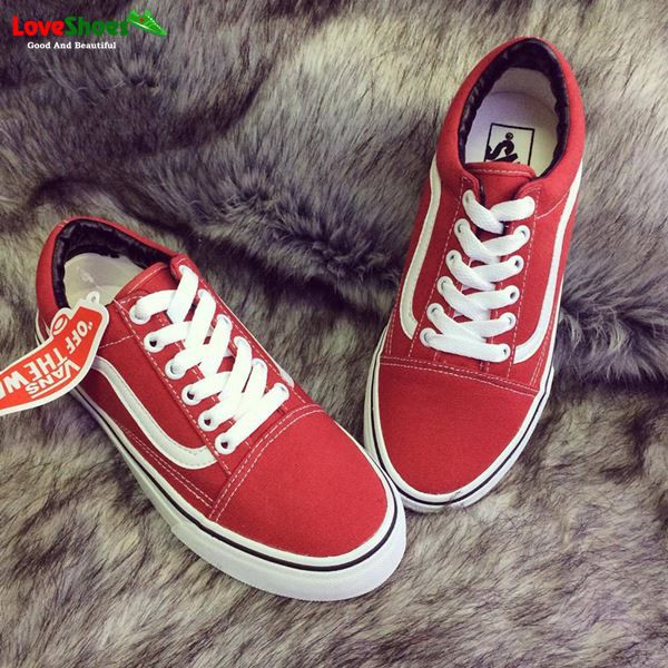 Giày sneaker van old skool đỏ full box đủ size