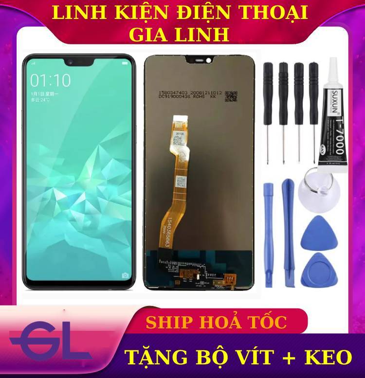 Màn hình oppo f7 /oppo a3 tặng keo + bộ vít 9 món