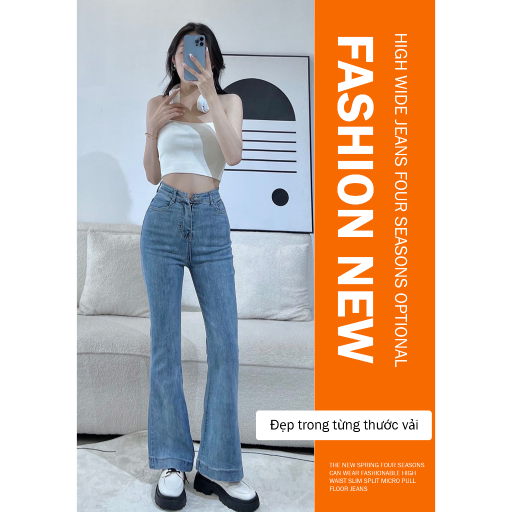 Quần jeans nữ ôm ống loe GUGUNO