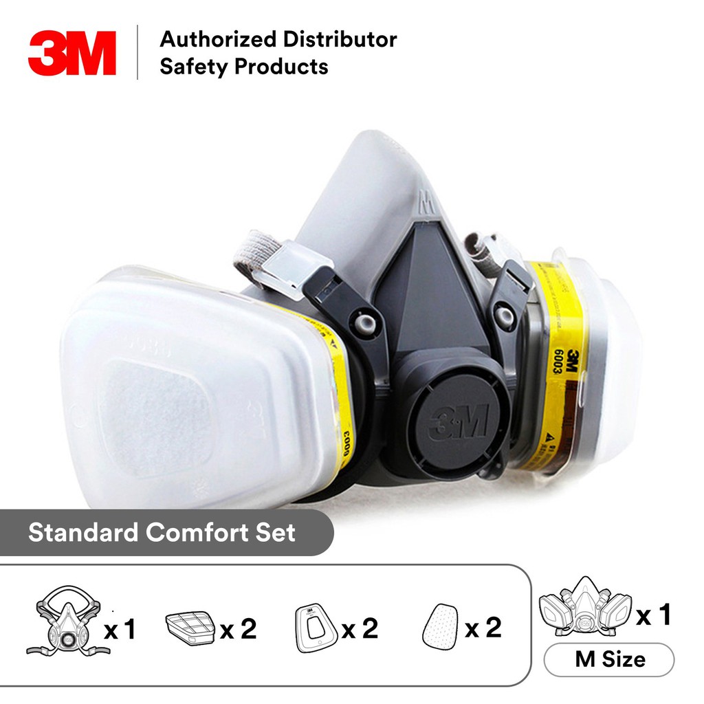 3M 6200 respirator mask 7 piece set (with 3M 6003 drip mask) infusion room dust-proof, anti-toxic spray paint collector. Screws, inorganic decarbonized gas mask fire protection