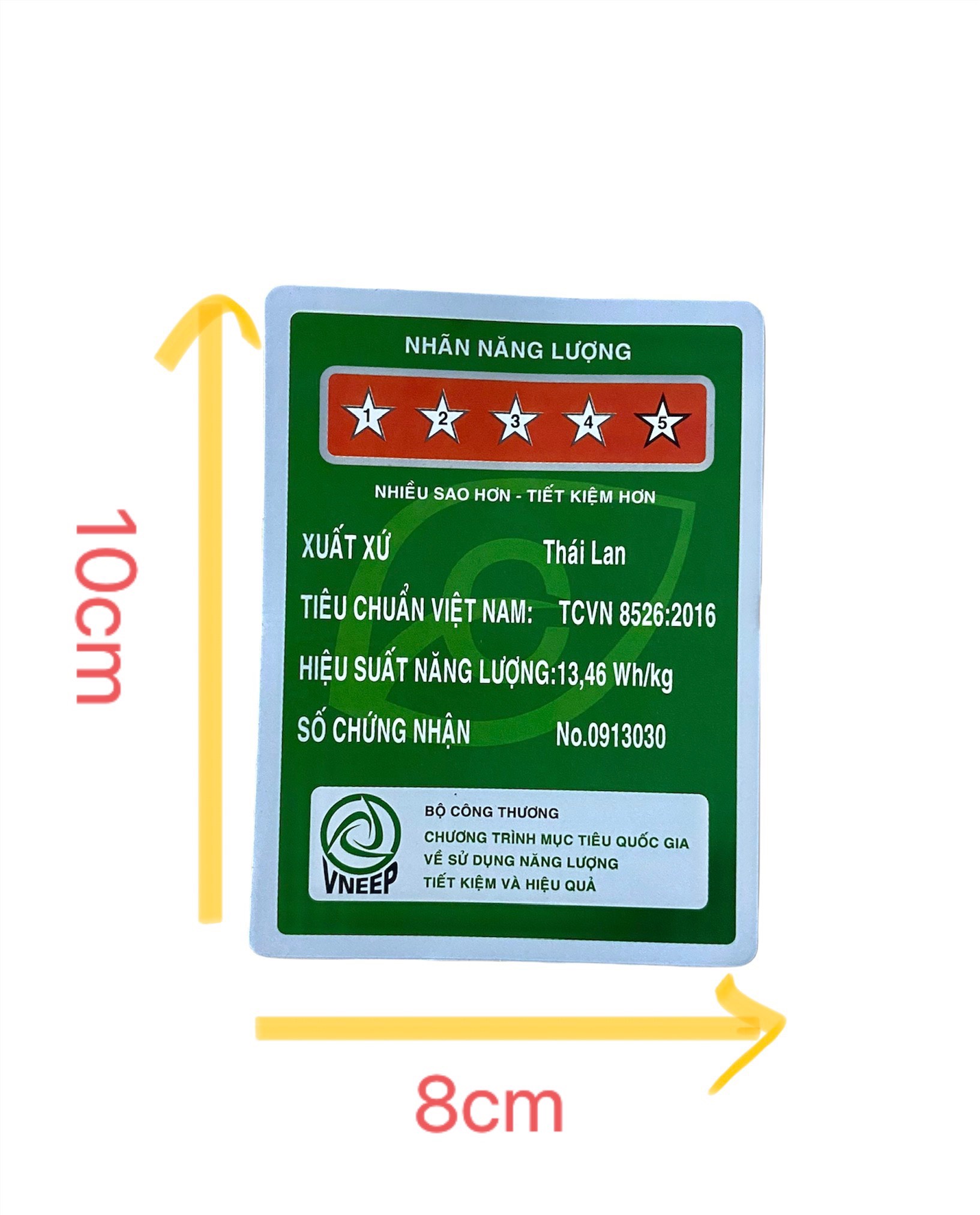 Combo 10 tem nhãn năng lượng tiết kiệm điện 5 sao 6*8 8*10