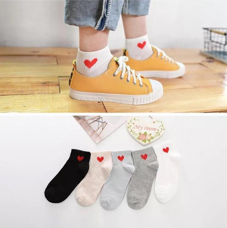 Set 5 đôi Tất - Vớ nữ cổ tim ngắn cổ