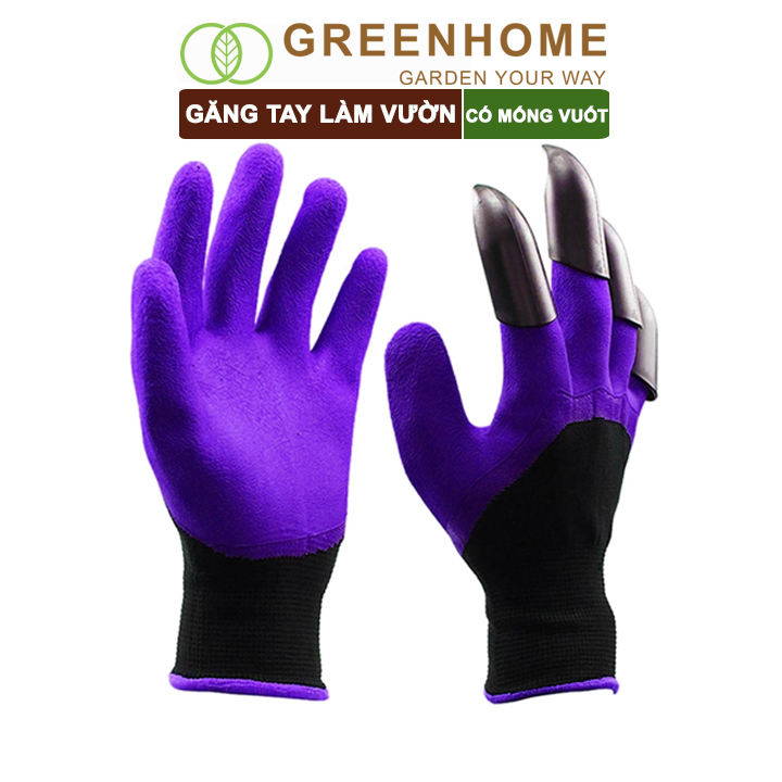 Găng tay làm vườn, có móng vuốt, màu xanh ,độ bền cao, chống thấm nước, đào, xới đất, dễ vệ sinh |Greenhome