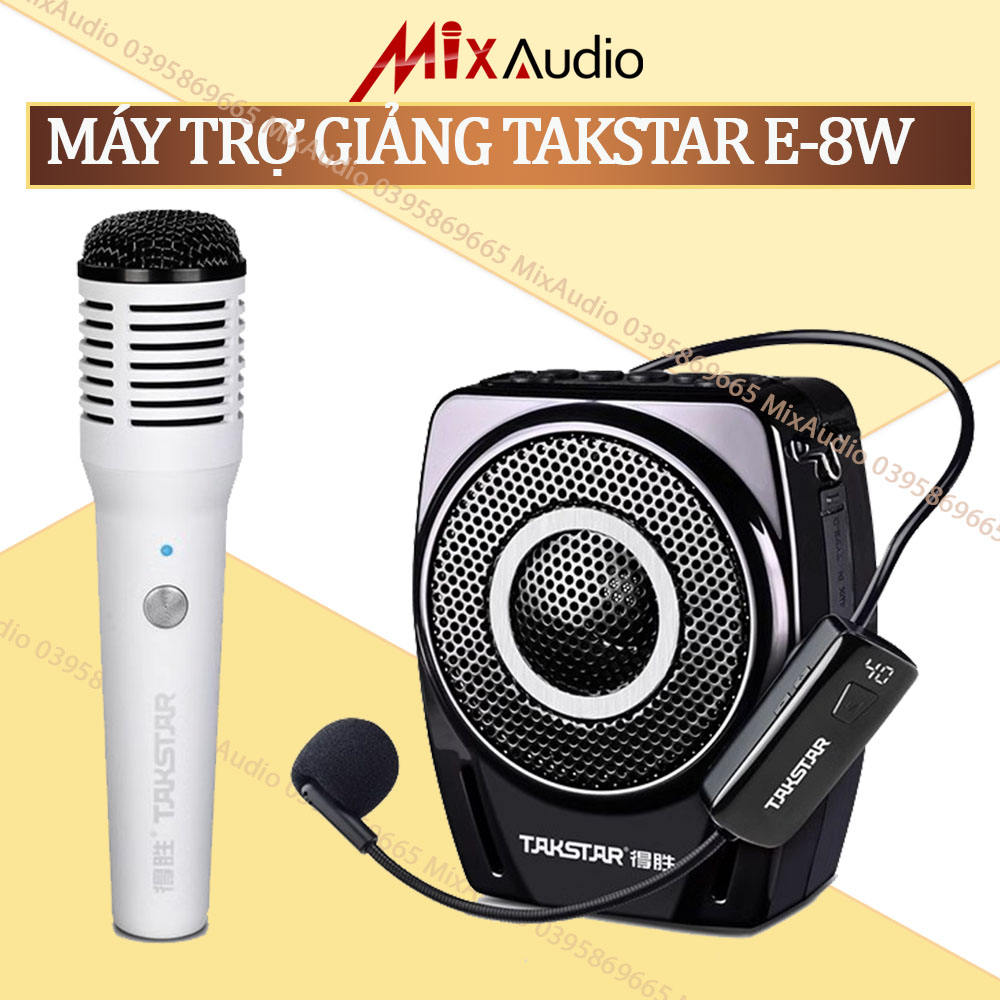 Máy trợ giảng không dây takstar e8w , uhf, bluetooth, công suất 18w giành cho giáo viên, hướng dẫn viên