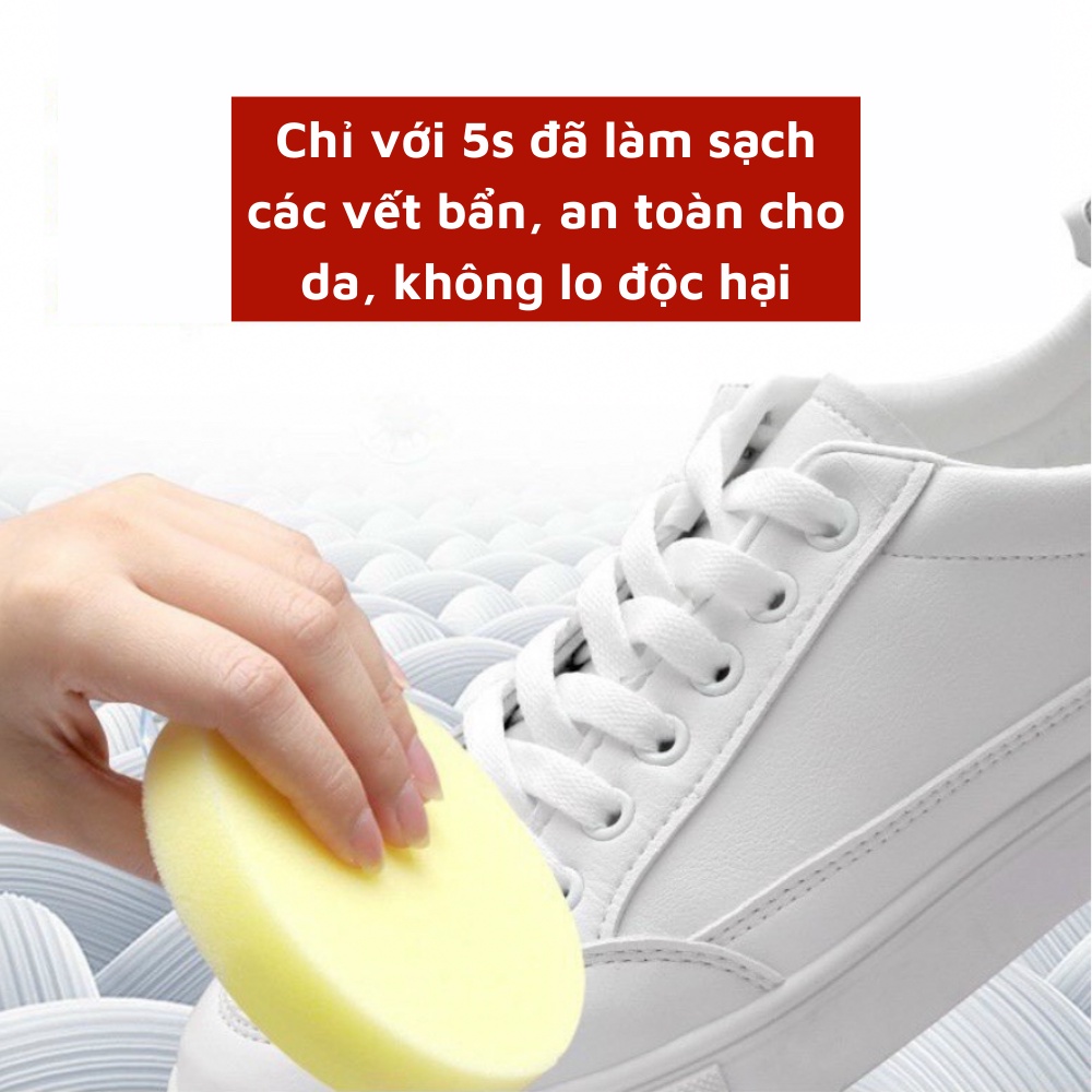 Kem vệ sinh giày da, ba lô, túi xách ShengYan kèm bọt biển - Sáp lau giày làm trắng chống bám bụi không cần nước