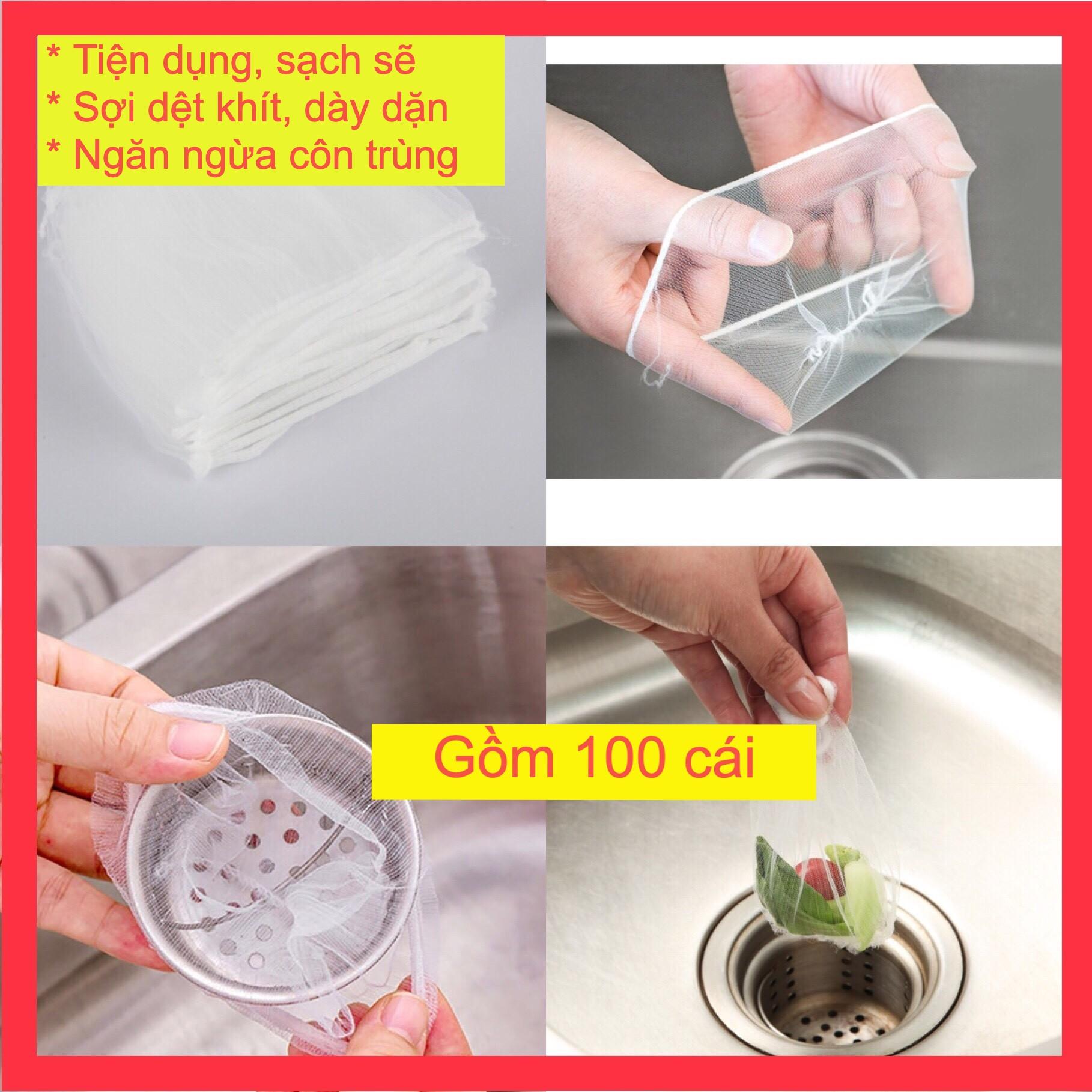 Set 100 Túi Lọc Rác Bồn Rửa Chén Bát