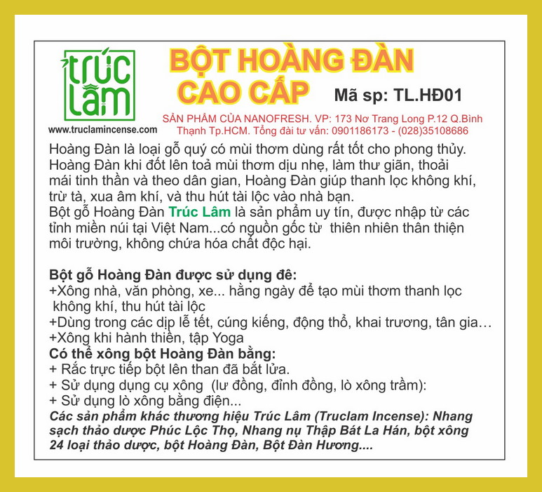 BỘT XÔNG NHÀ PHONG THỦY - BỘT XÔNG HOÀNG ĐÀN