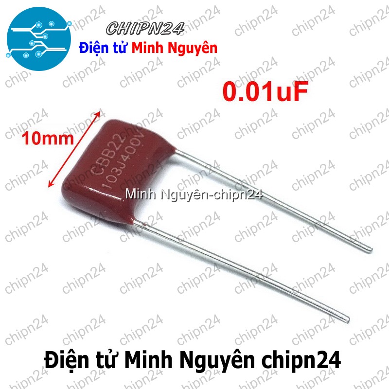 [5 con] (F230) Tụ CBB 400V 103J P=10mm (103 10nF 0.01uF) - HH001185