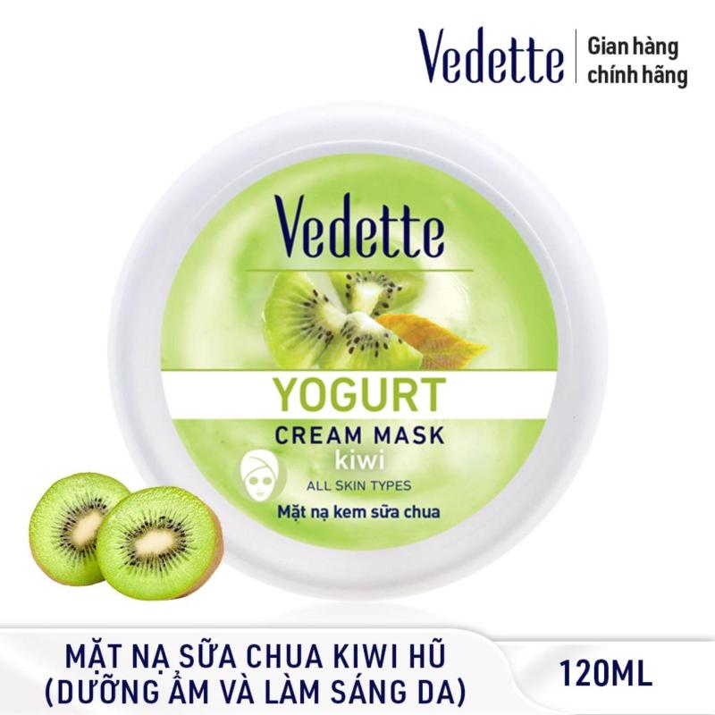 Mặt nạ kem sữa chua dưỡng ẩm mịn màng Kiwi Vedette Yogurt Cream Mask - Kiwi 120ml (dạng hũ)