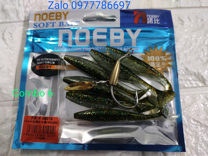 mồi mềm noeby S8019 kèm lưỡi móc mồi Ar15