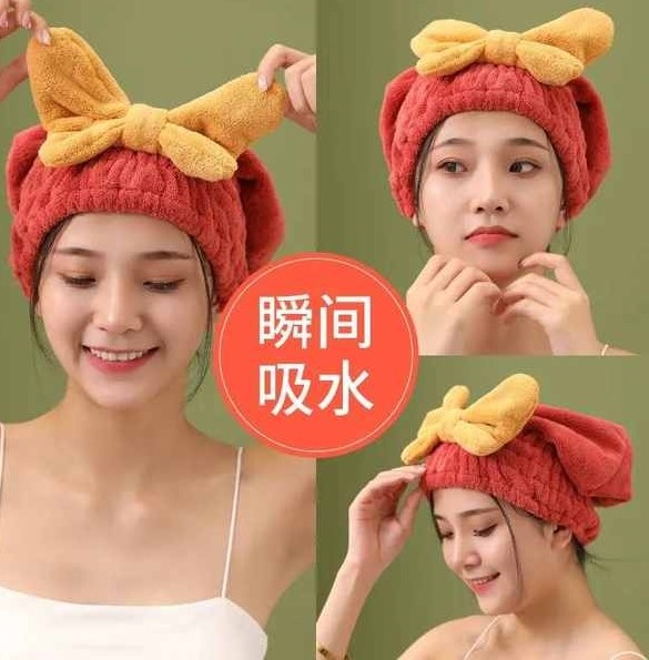 Khăn quấn Tóc Có Nơ - Khăn Quấn Khô Tóc