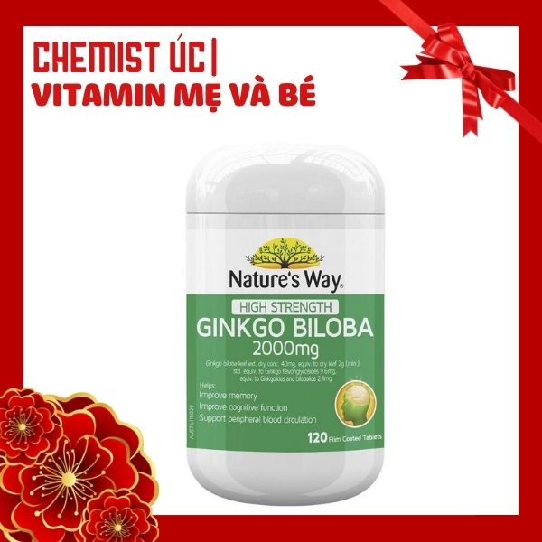 Viên bổ não Ginkgo Biloba Nature’s Way 2000mg