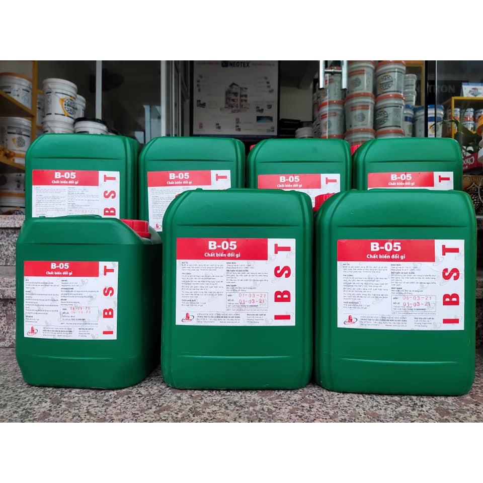Chất tẩy gỉ b05, chất tẩy rỉ b05 | hóa chất biến đổi gỉ sắt thép b-05 ibst - can 5 lít