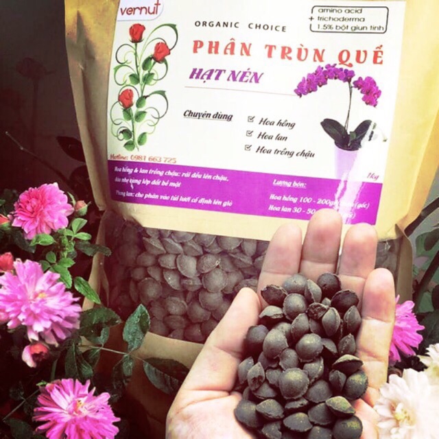 Phân trùn quế hạt mận Vernut túi 1 kg