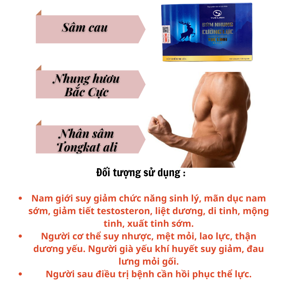 [HCM]Sâm Nhung Cường Lực Tuệ Linh 30 Viên
