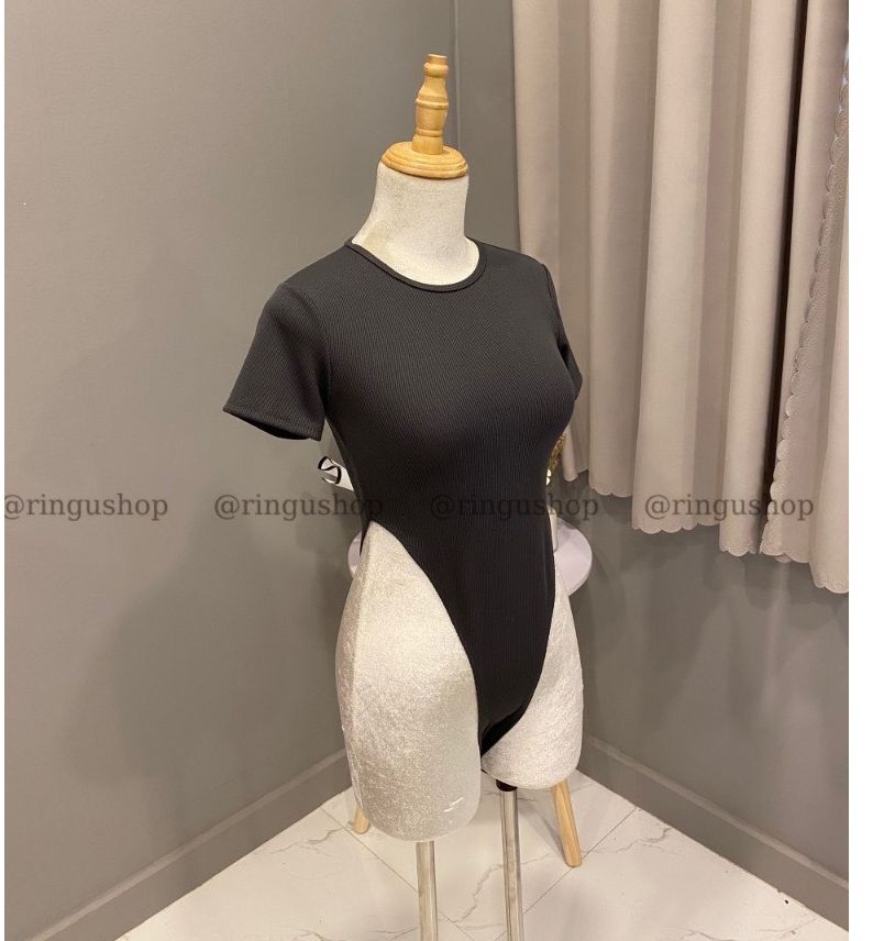 Áo Bodysuit, Áo Liền Thân Cổ tròn , Tay Ngắn, Áo Bodysuit khoét eo cộc tay chất thun tăm, Bộ bodysuit trơn, Áo bodysuit áo liền thân