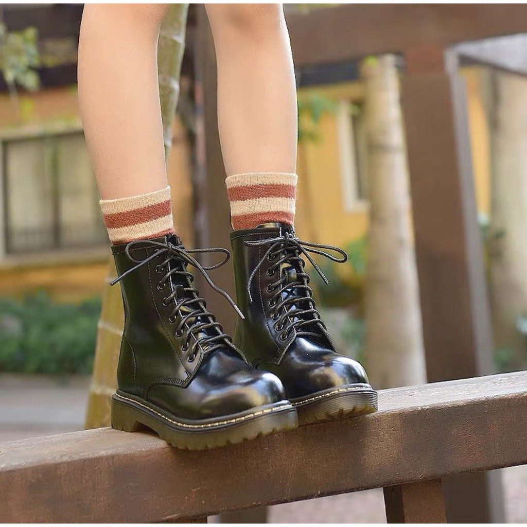 Combat boots (Ver 3.5cm) - Giày da bò nữ
