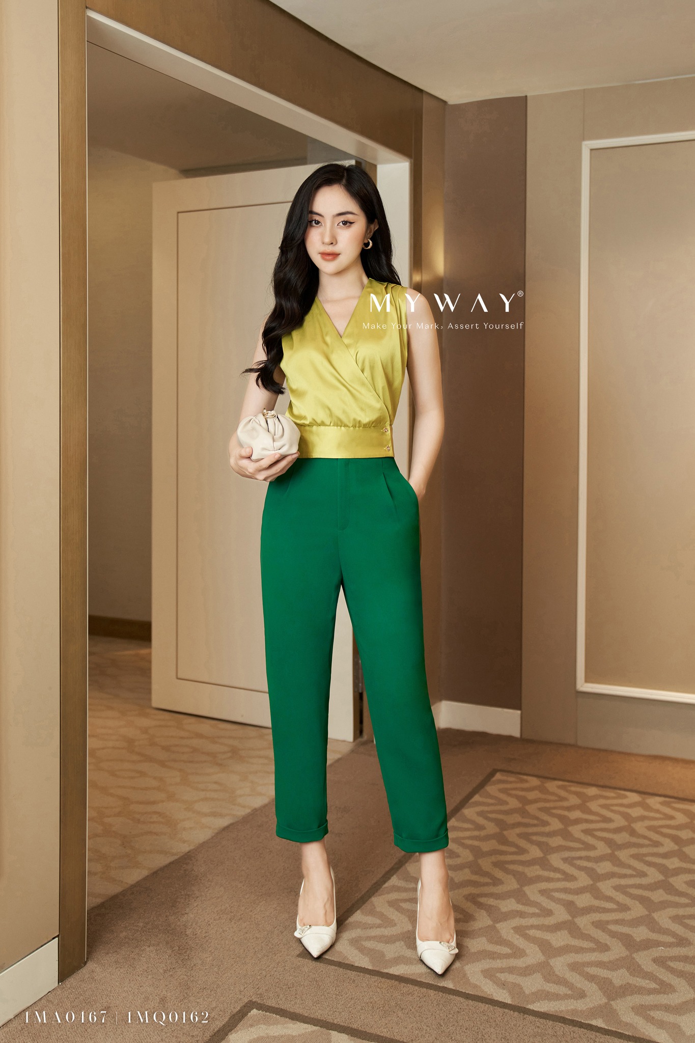 Quần tây nữ công sở my way dáng baggy cao cấp 1mq0162