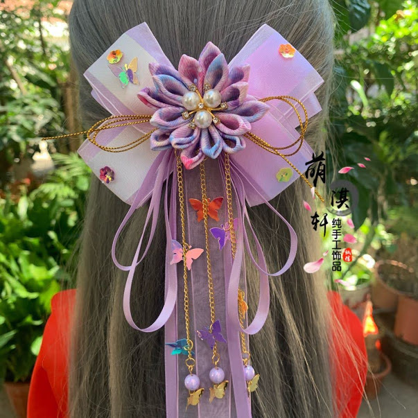 kẹp cổ trang nơ bướm (hanfu, tiểu thư)