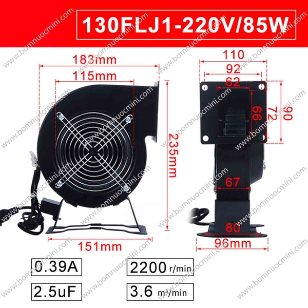Quạt sò ly tâm 220v 130flj1 85w | quạt sên | quạt sên ly tâm | quạt hút khói | quạt ly tâm | quạt hút ly tâm