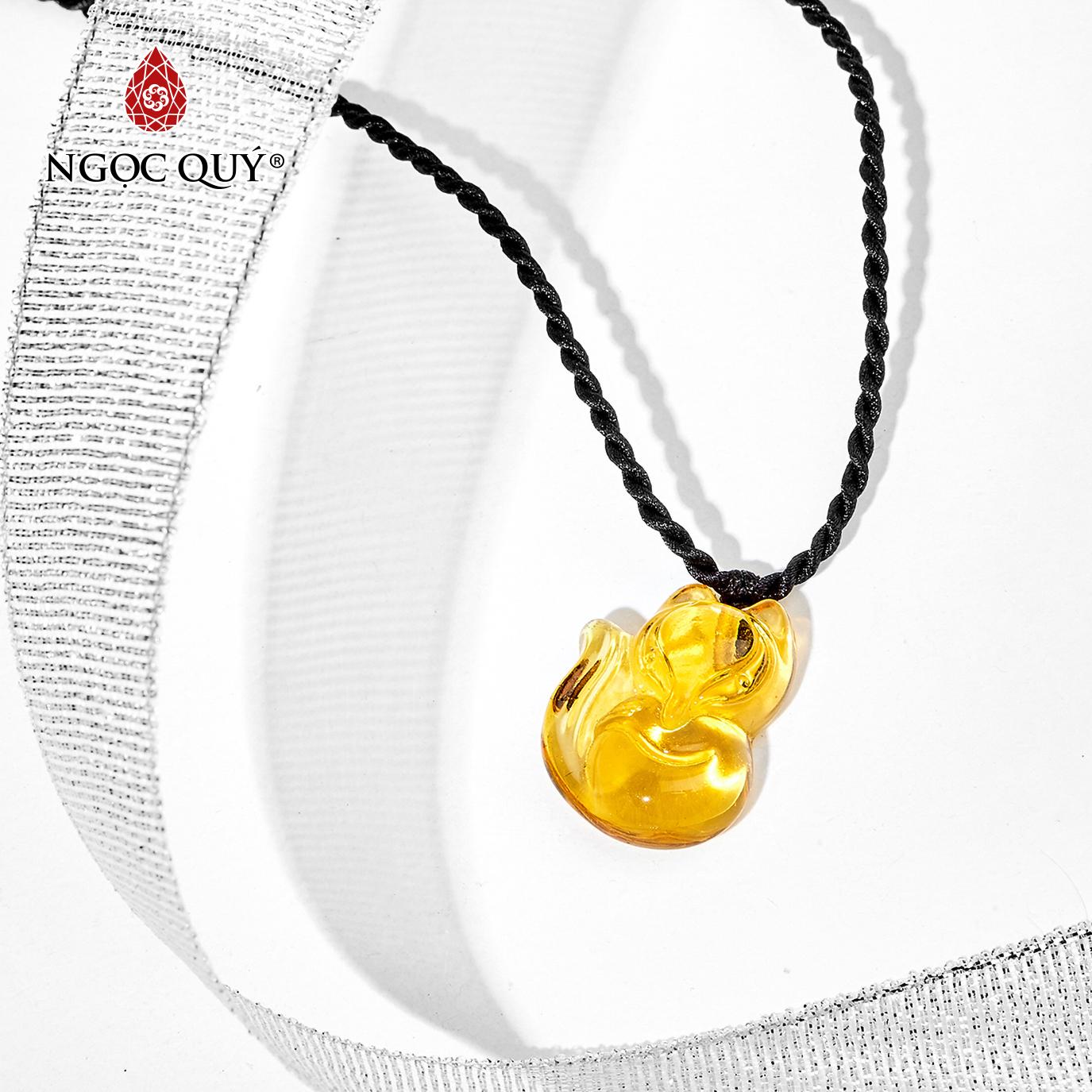 [HCM]Mặt dây chuyền đá pha vàng hồ ly 1.7x2.3cm mệnh thổkim - Ngọc Quý Gemstones