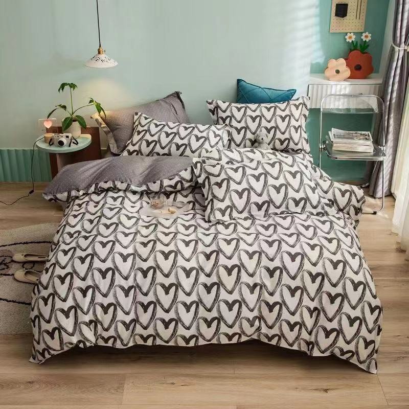 Bộ Chăn Ga Gối Poly Nhập 4 món[1m6x2m và 1m8x2m], mẫu mèo béo