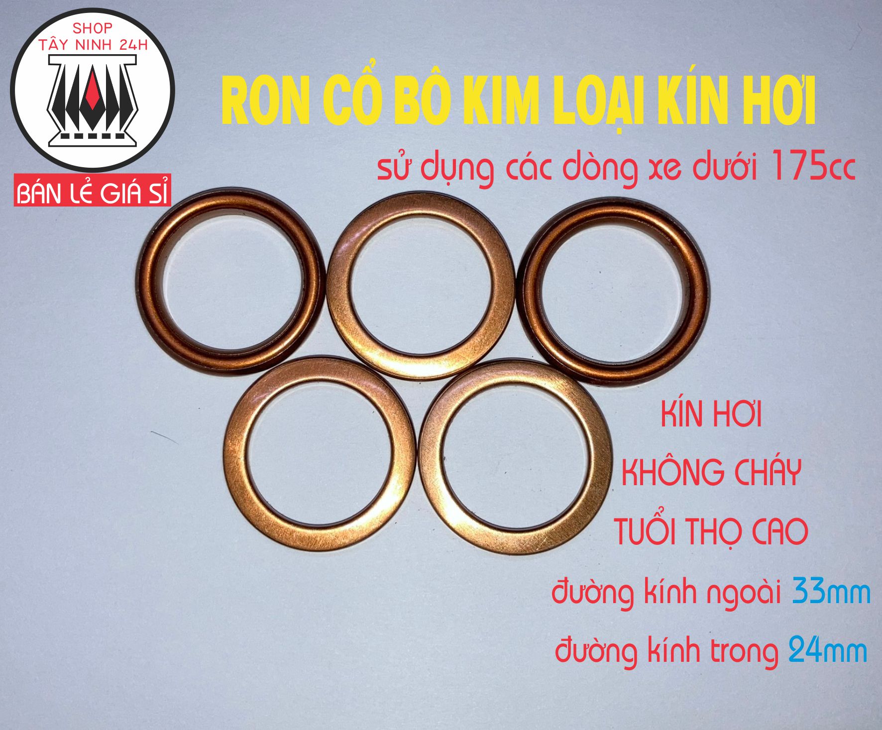 Ron cổ bô xe máy KIM LOẠI CHỊU NHIỆT