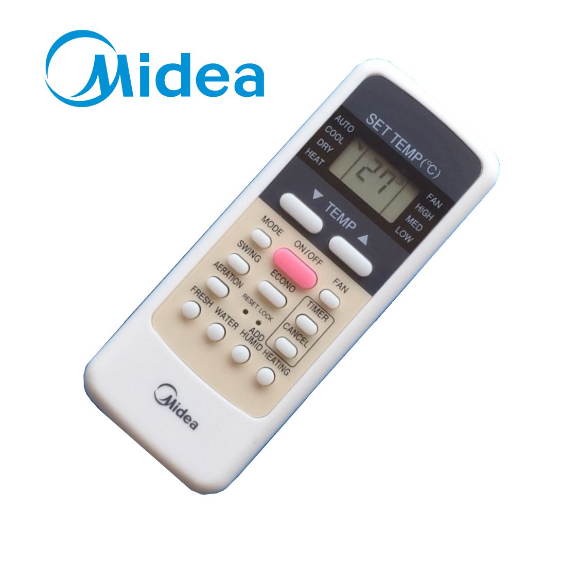 Điều khiển cho điều hòa 1 và 2 chiều Midea (Nút hồng)